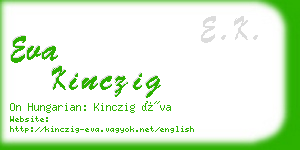 eva kinczig business card